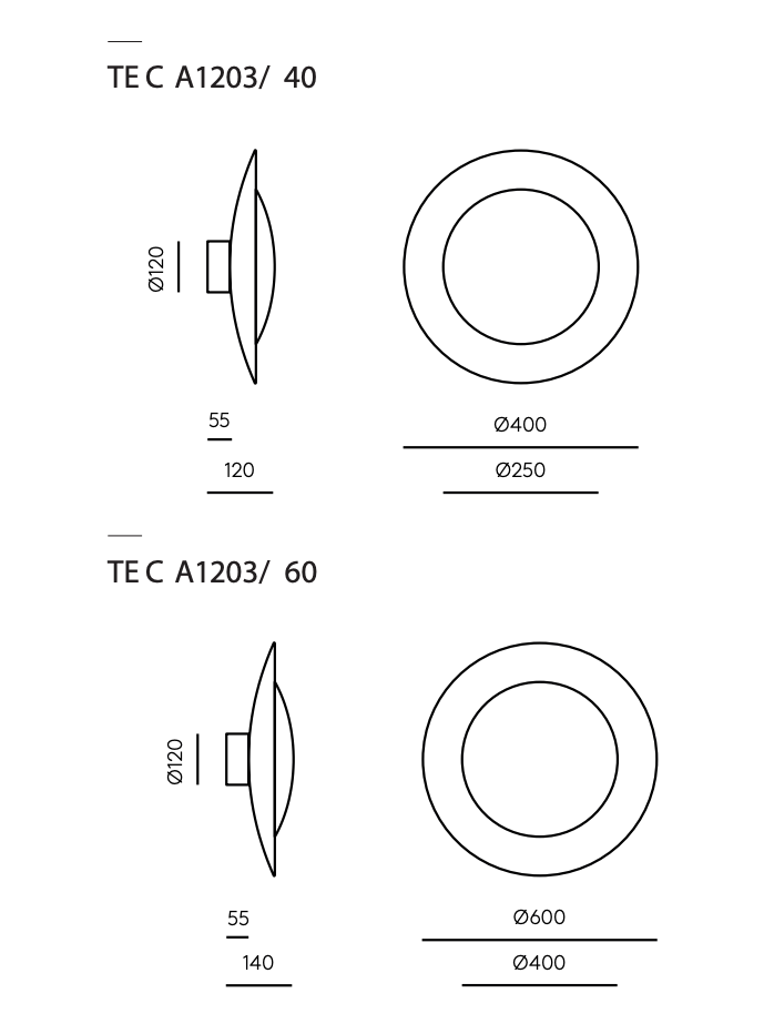 Coss A1203/40, A1203/60 Wall Lamp by Aromas del Campo
