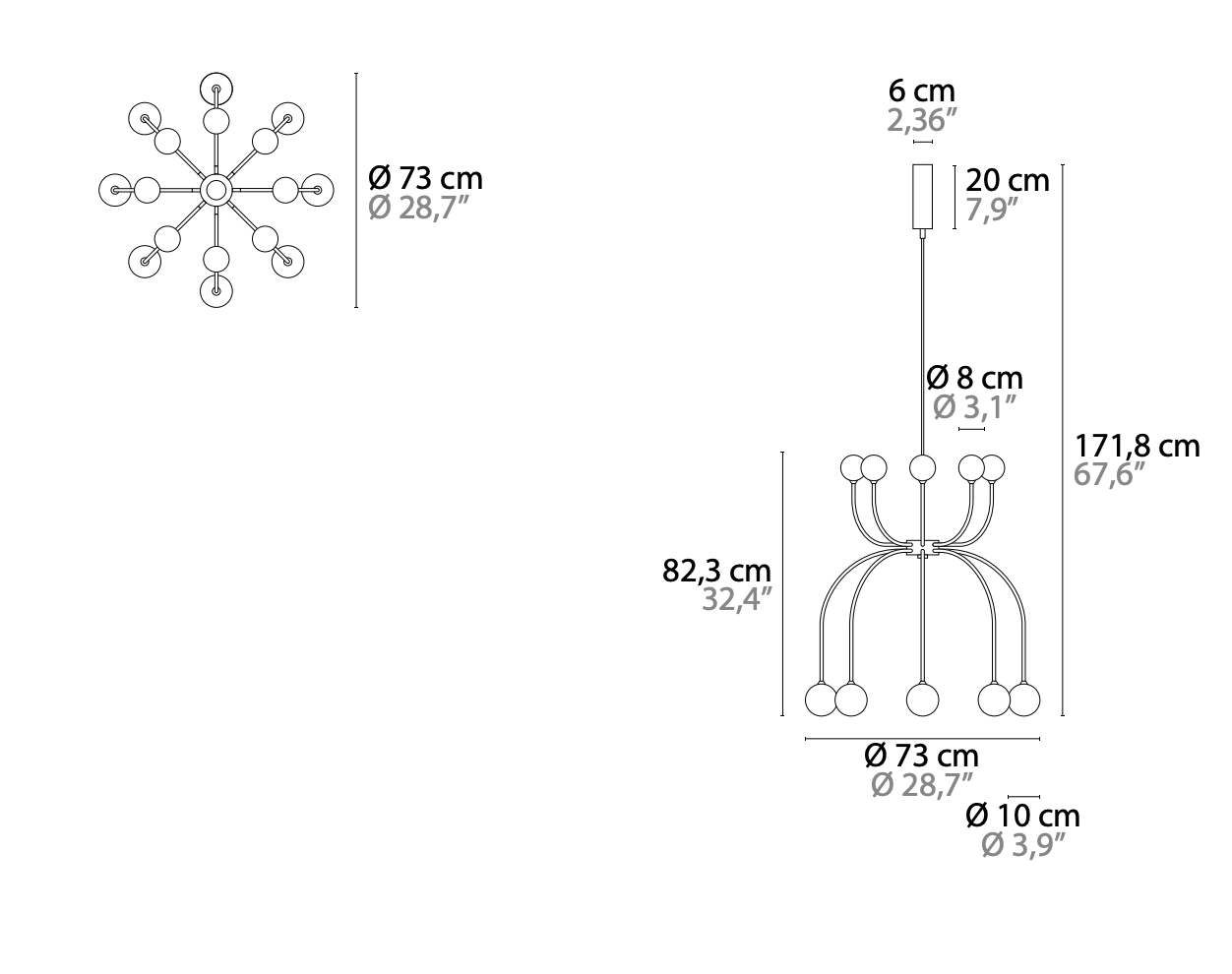 Penélope H16 Chandelier by Ilfari