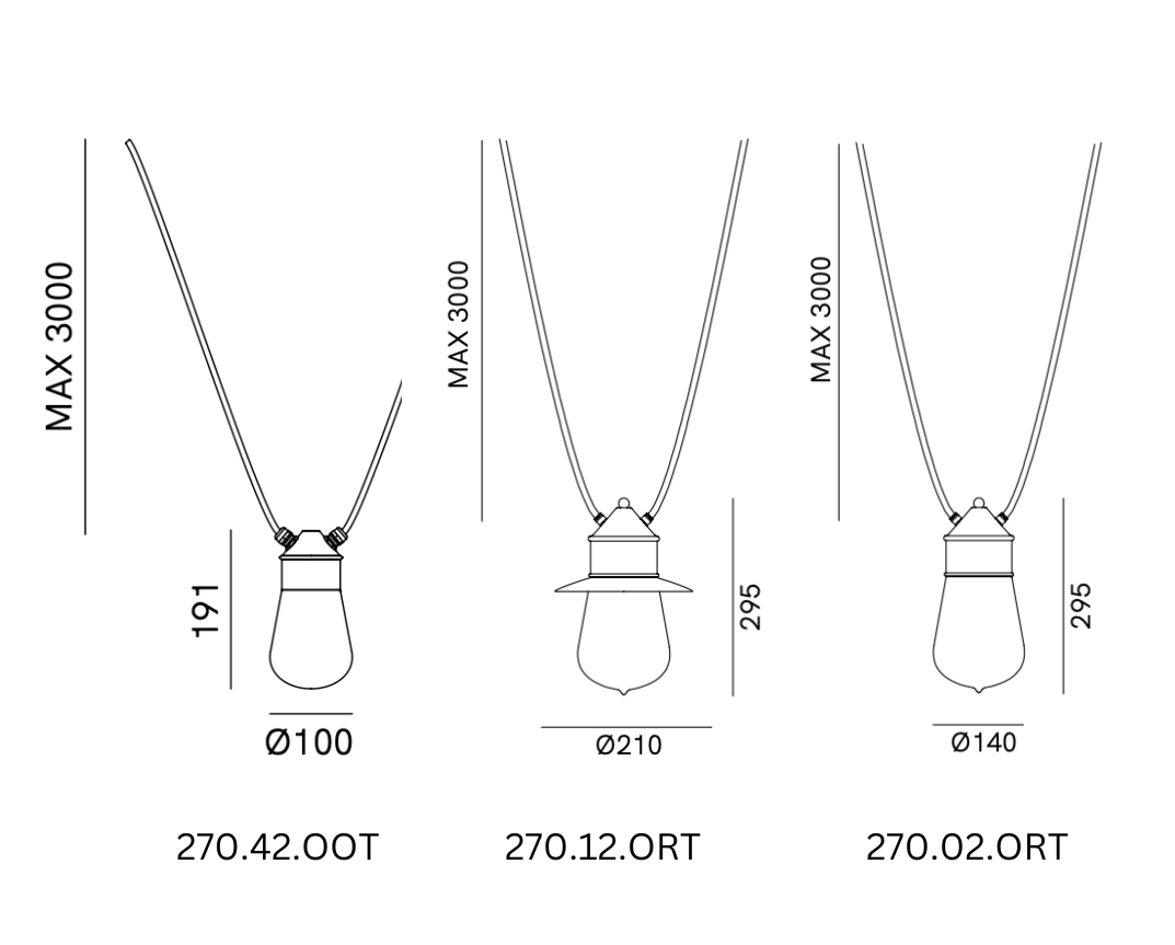 Drop Outdoor Pendant Lamps Connection by IL Fanale