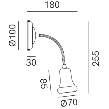 Mini 208.20.OO Wall Lamps by IL Fanale