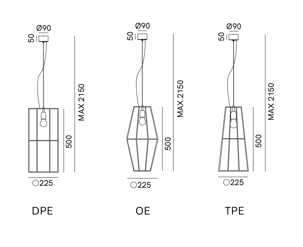 Rilegato Medina.DPE OE TCE Pendant Lamps by IL Fanale