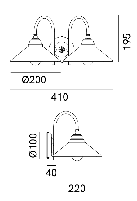 Tabia Wall Lamp 212.20 by IL Fanale