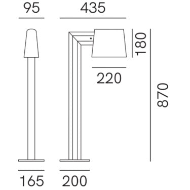 Saint Tropez Z2C1 Outdoor Bollard Floor Lamps by IL Fanale