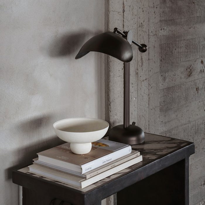 Stingray Table Lamp by 101 Copenhagen featuring curved, organic shapes and a matte finish, ideal for stylish modern desks and tables.

