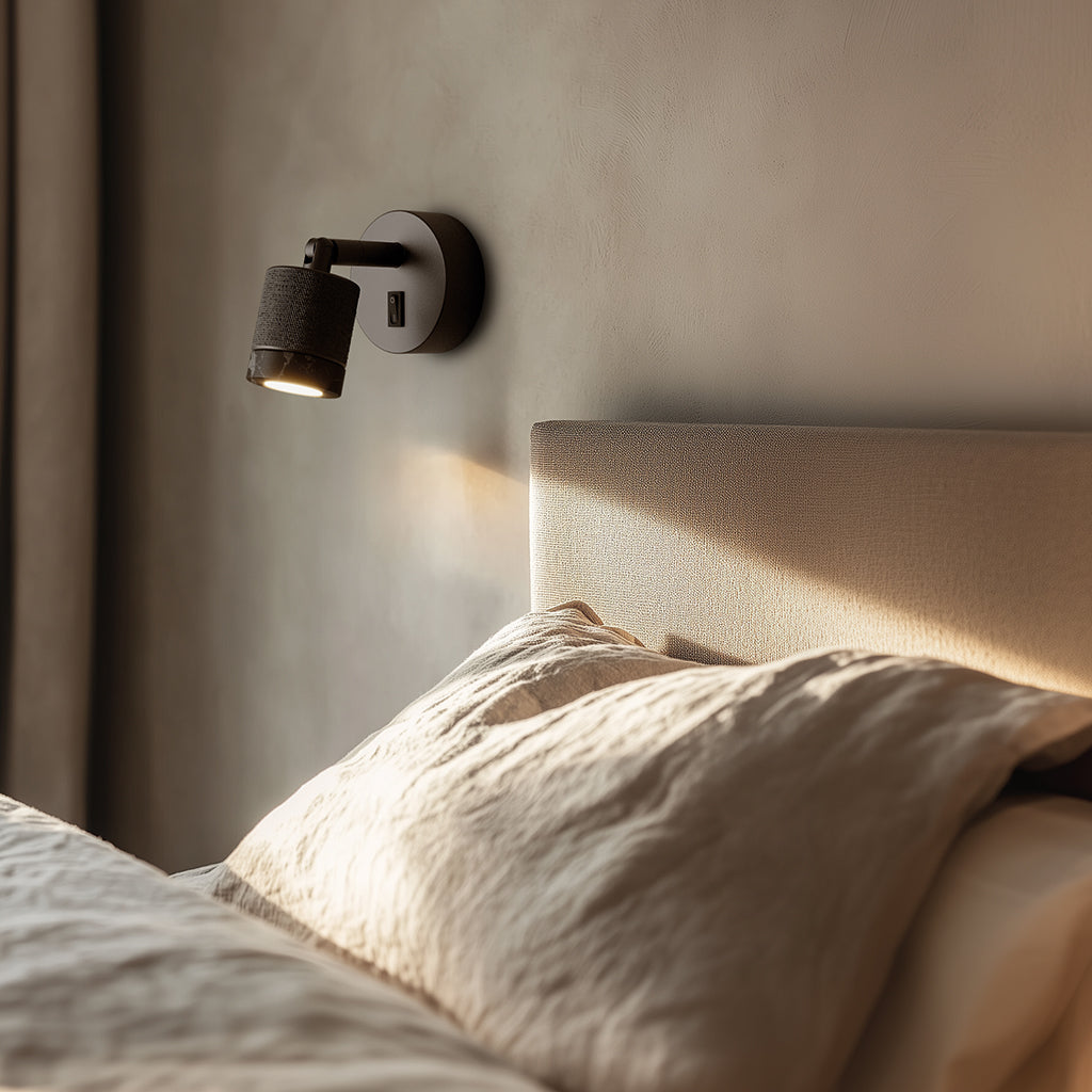 Tea Wall Lamp by Aromas del Campo with soft rounded shade and warm ambient glow, ideal for modern bedrooms, hallways, and cozy decorative lighting