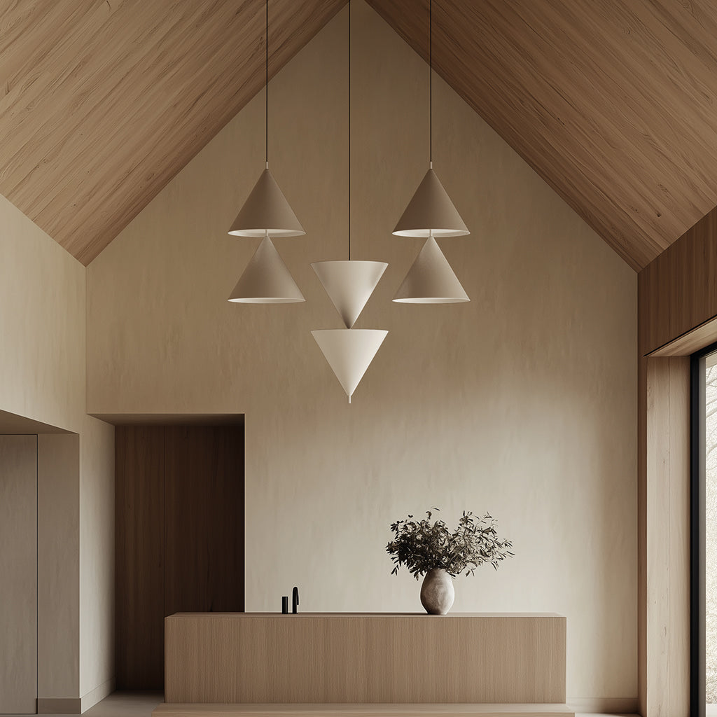 Trag Pendant Lamp by Aromas del Campo with modern sculptural design and warm ambient glow, ideal for stylish contemporary interiors.