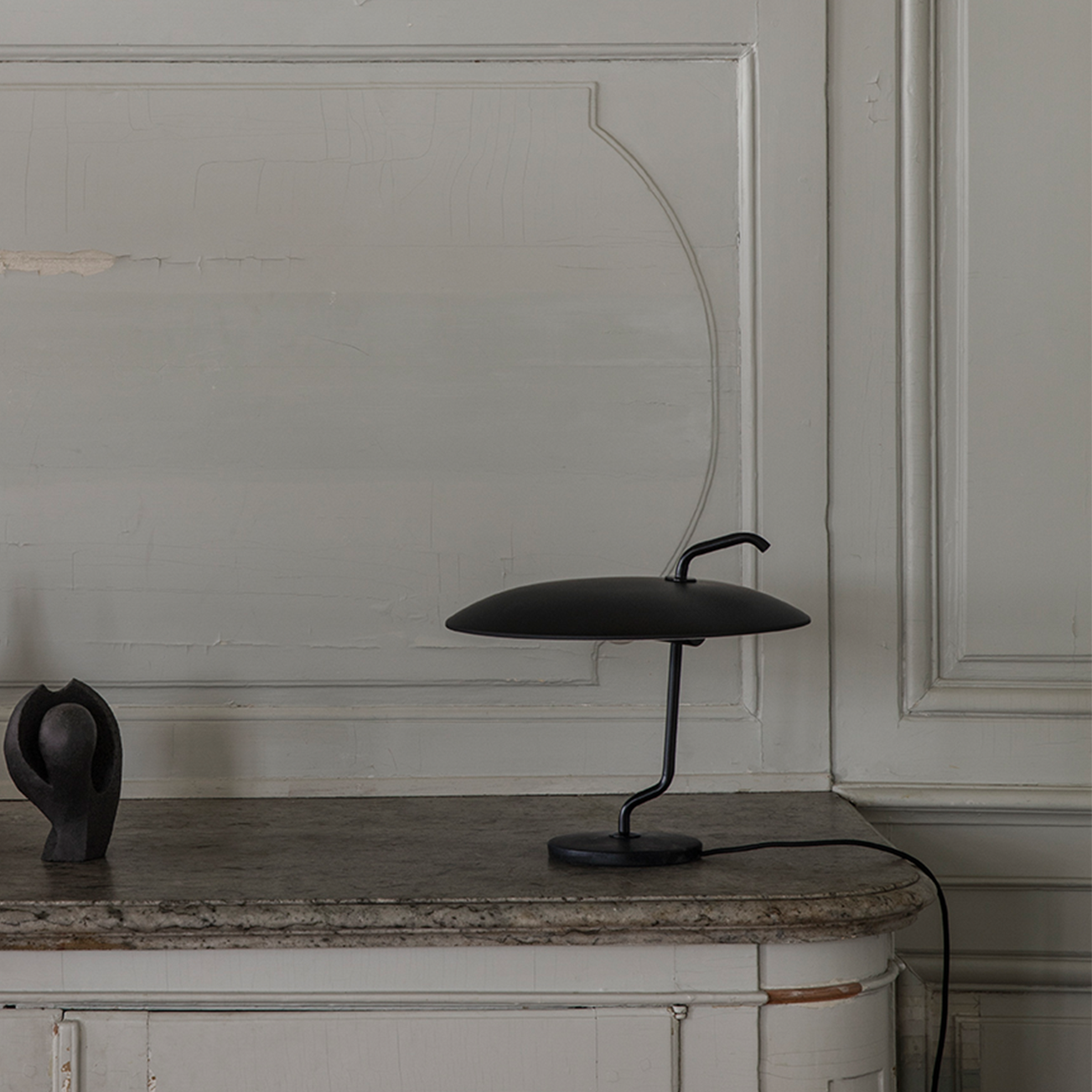 Model 537 Table Lamp by Astep – Mid-century table lamp with adjustable reflector, opal glass shade, and brass base by Vittoriano Viganò.