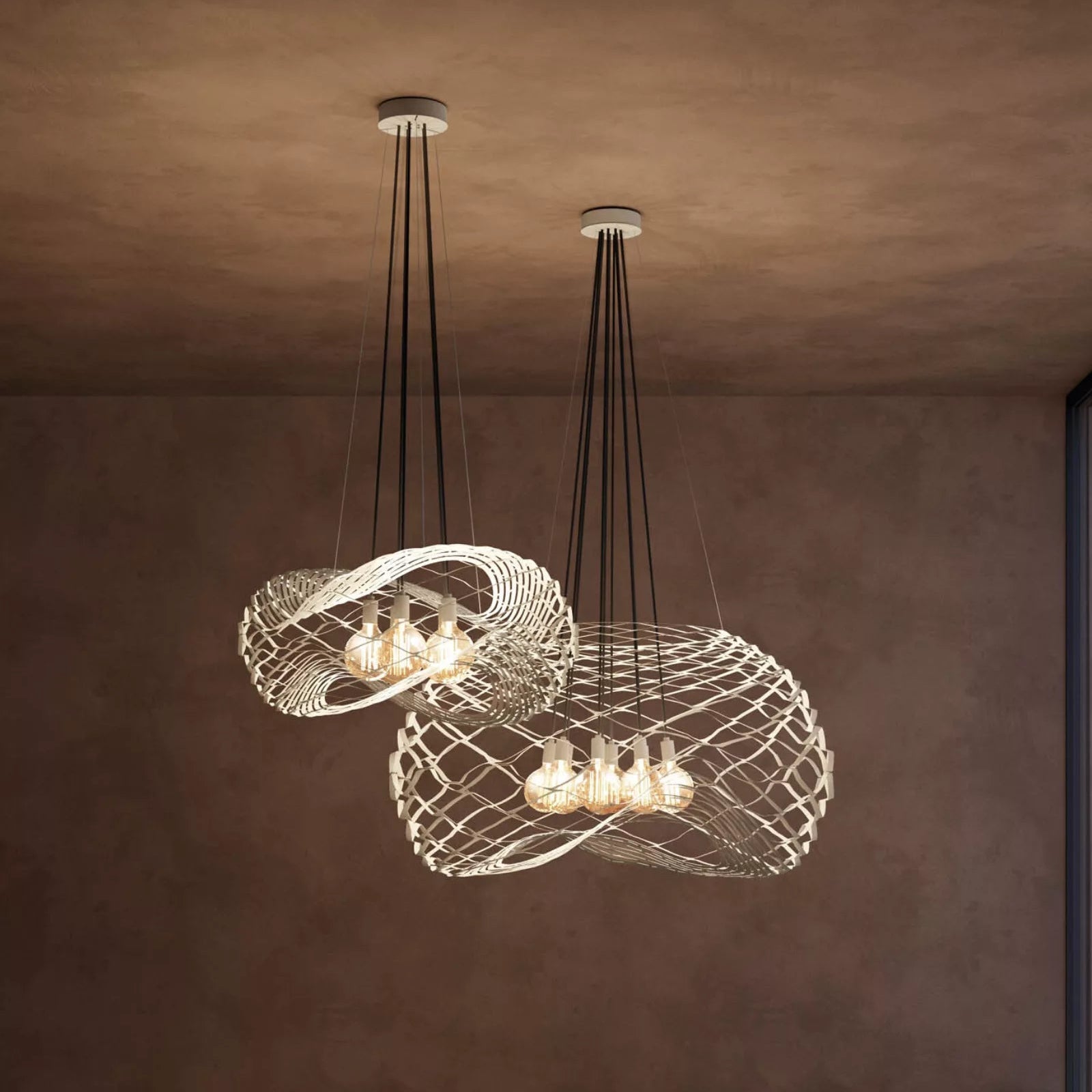 Net Big Suspension Lamp by Zava Luce, Italian designer suspension light with geometric open-frame design for luxury contemporary interiors ✨