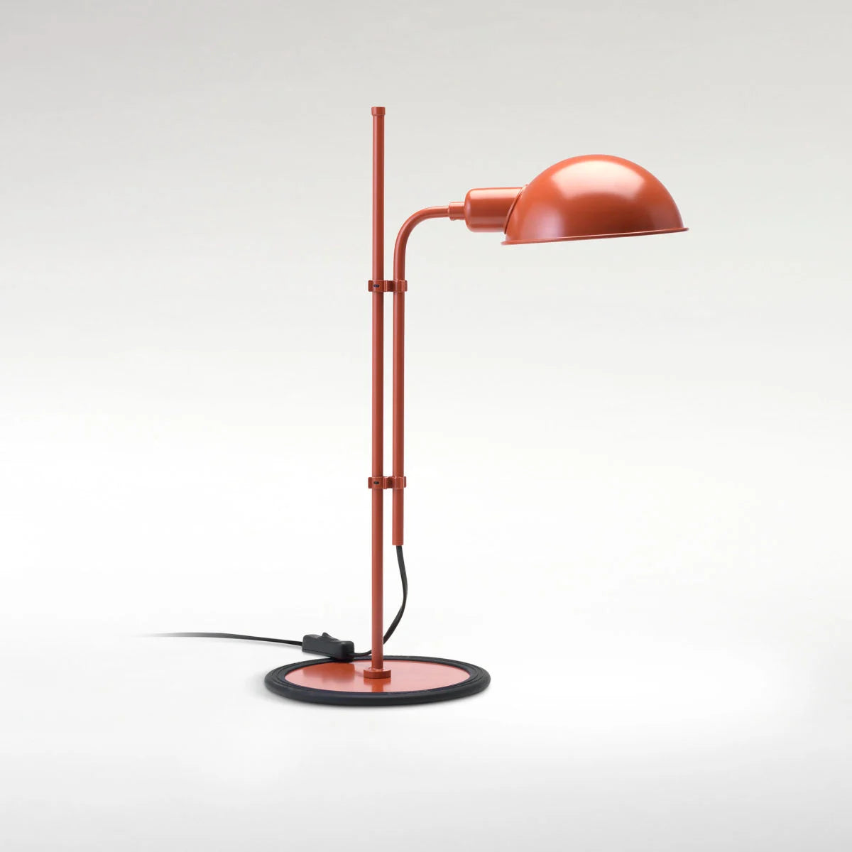 Rust red  industrial style white adjustable Table lamp for reading area, study room by Marset