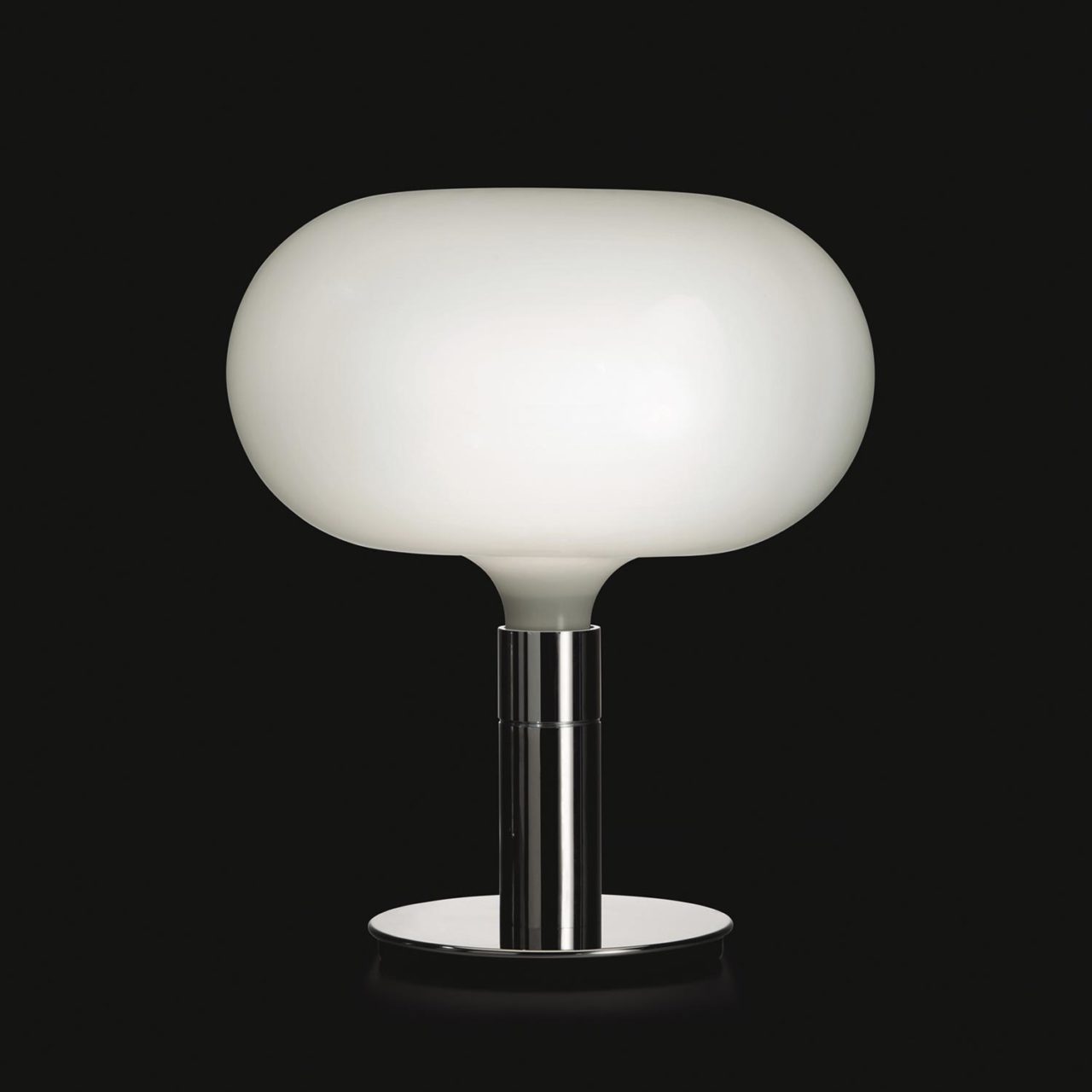 Chrome / White glass Table lamp by Nemo 