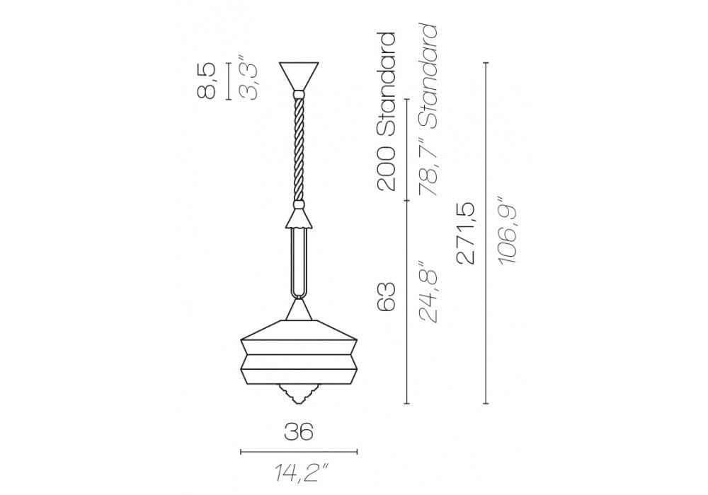 Calypso Antigua Pendant Lamp by Contardi