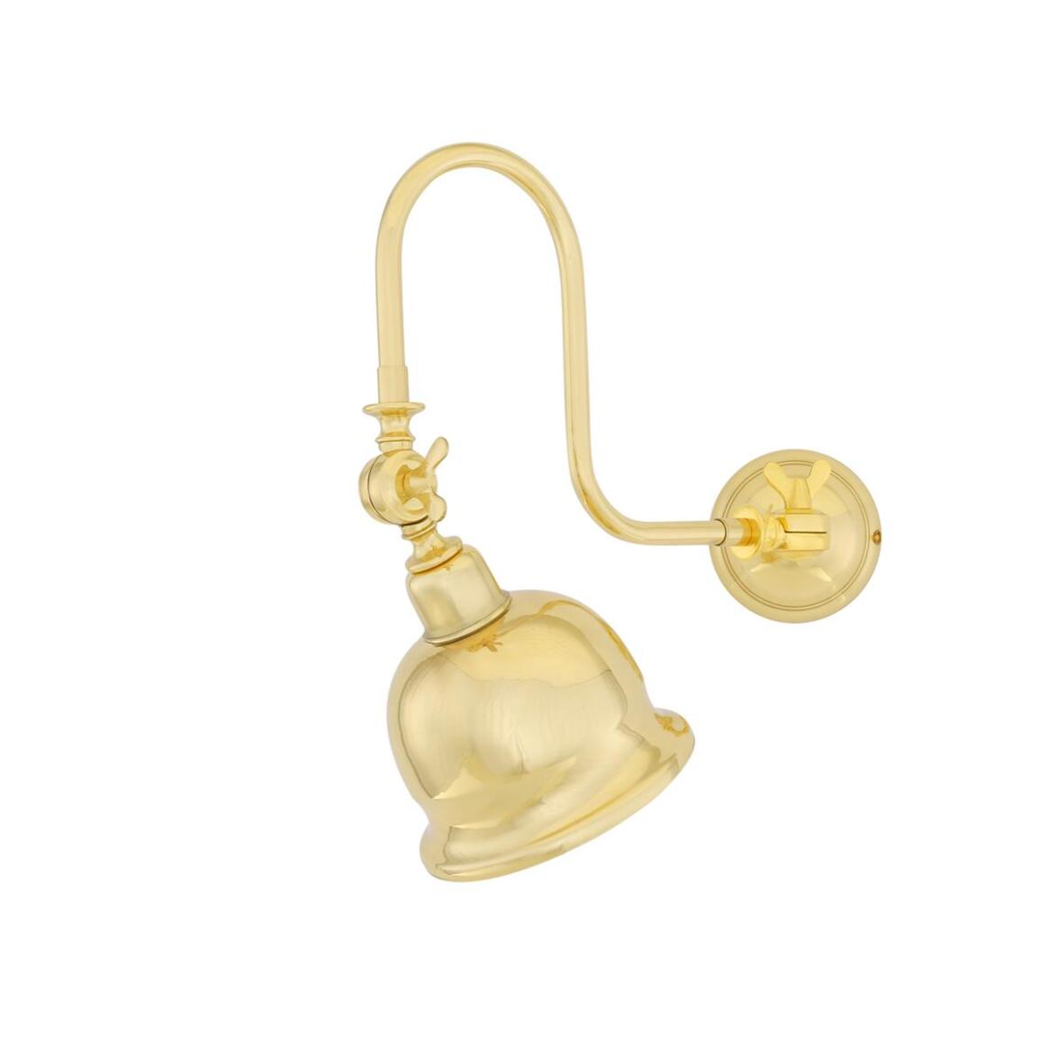 Gold wall sconce on a white background