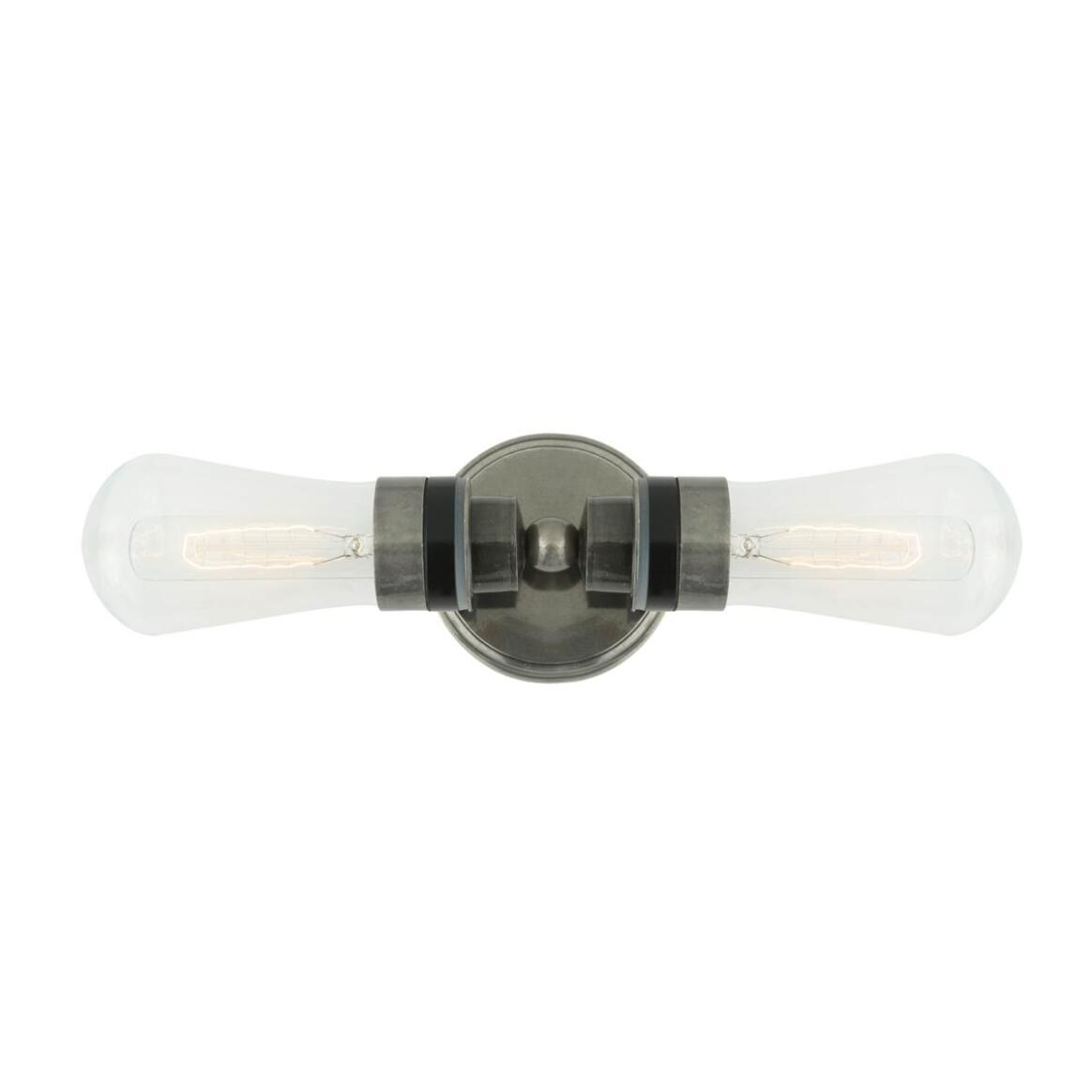 Double light fixture with industrial-style design on a white background