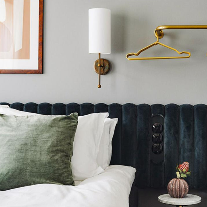 Arizona Brass Wall Lamp by Mullan Lighting with a minimalist brass design, perfect for contemporary and classic interior spaces