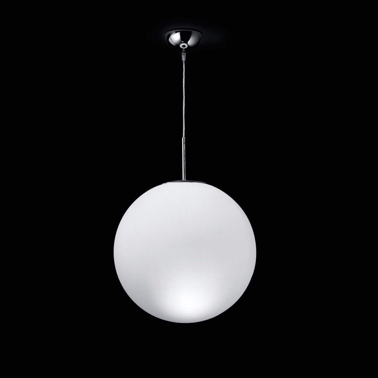 White glass spherical hanging light 