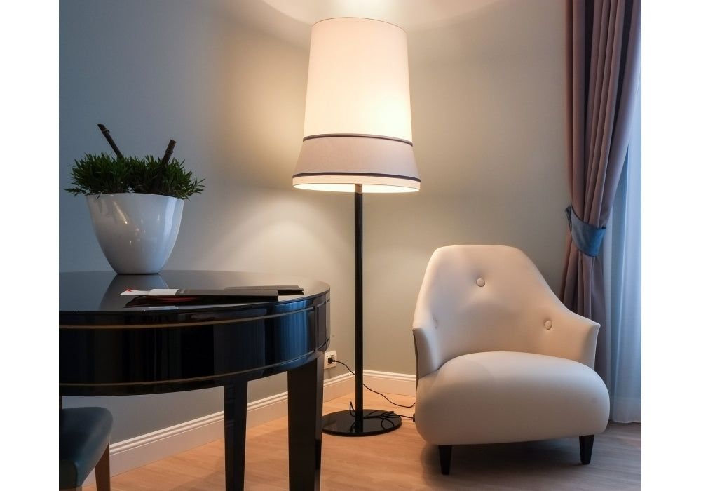 White living room floor lamp