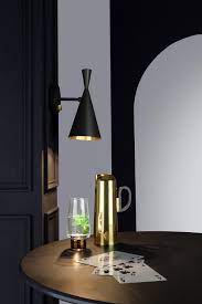 black & handbeaten Brass Wall light for Study Desk