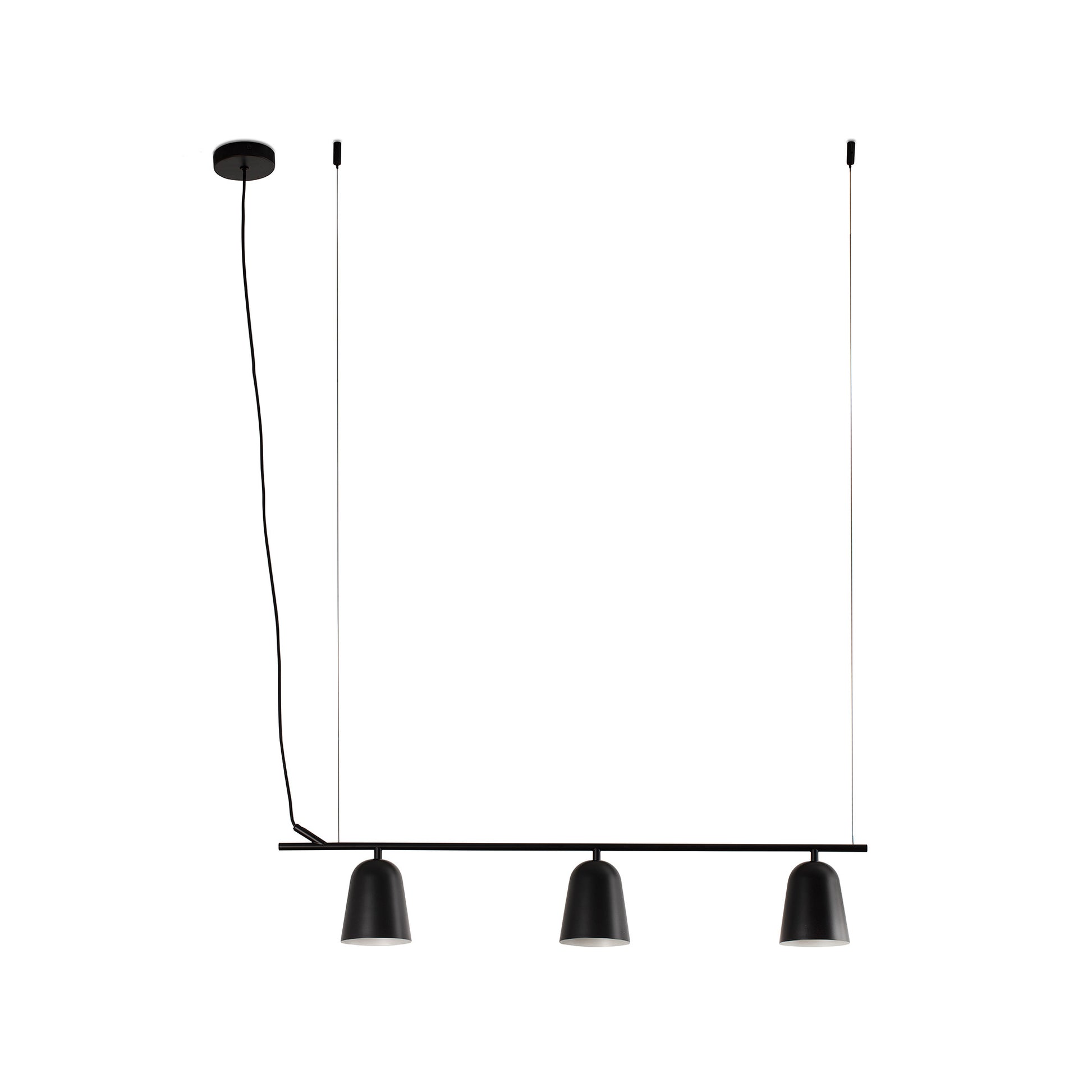 Black linear hanging light for desk, desk lights online, buy desk lights, best light for desk, directors cabin light, directors cabin meeting table light, table light for working