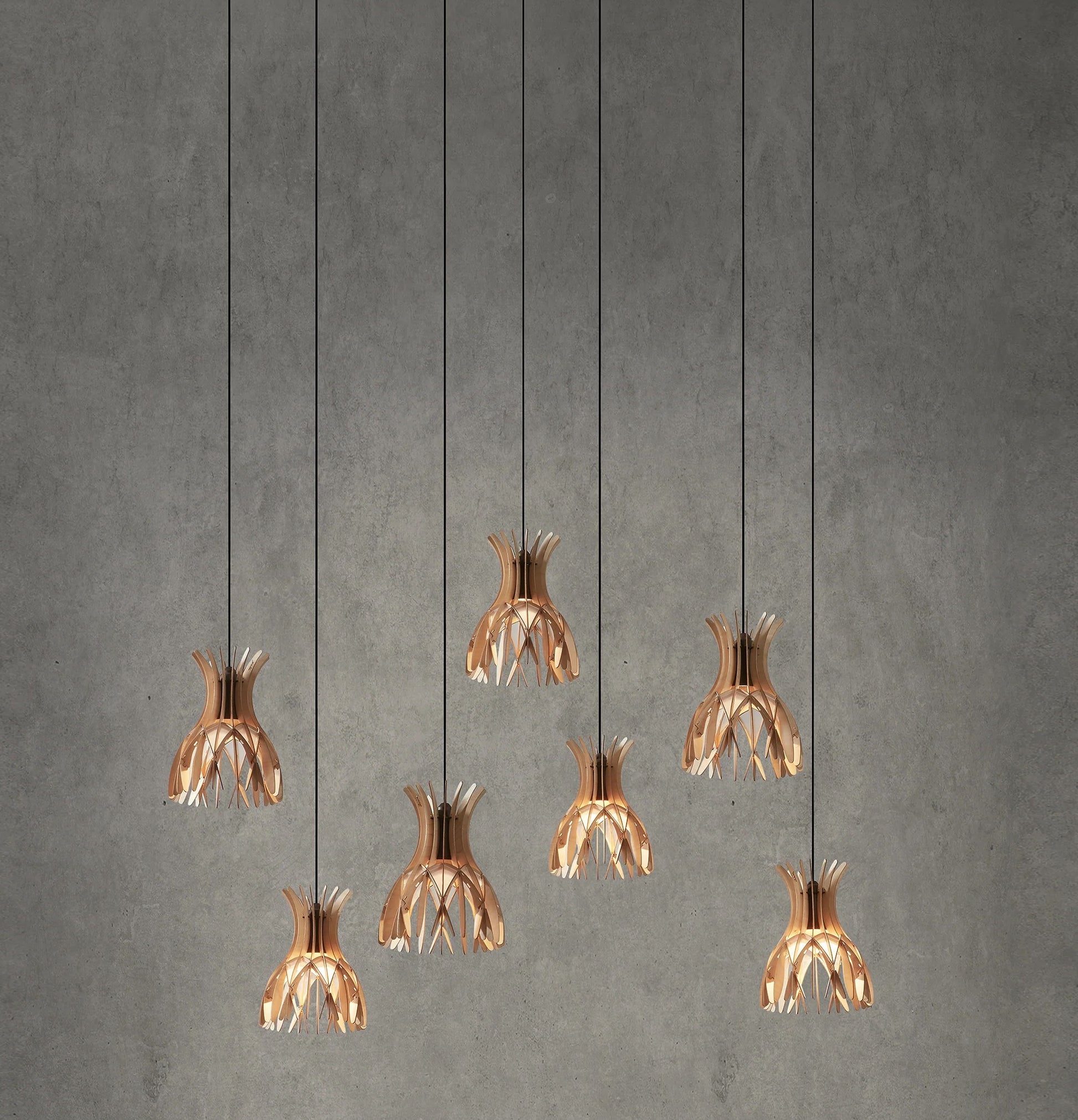 Small cute wooden hanging pendant suspension lights