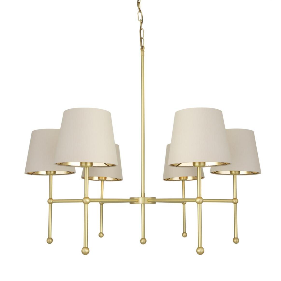 California Chandelier by Mullan Lighting featuring a bold contemporary design with elegant brass details and multiple lights for modern luxury interiors