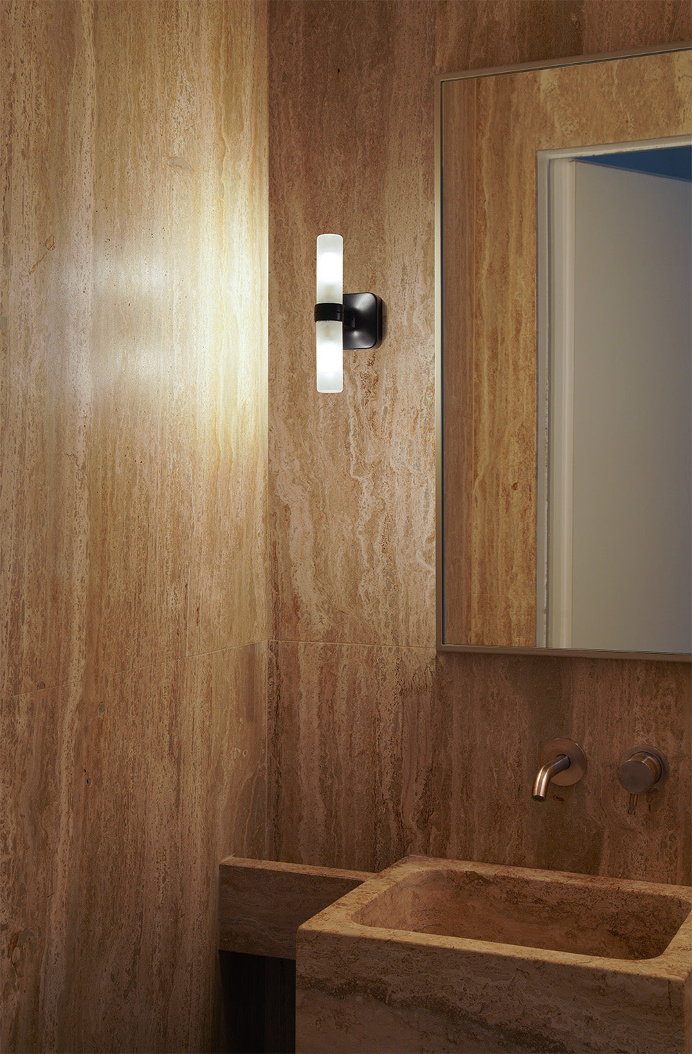 contemporary sleek wall light cylindrical. bathroom wall light