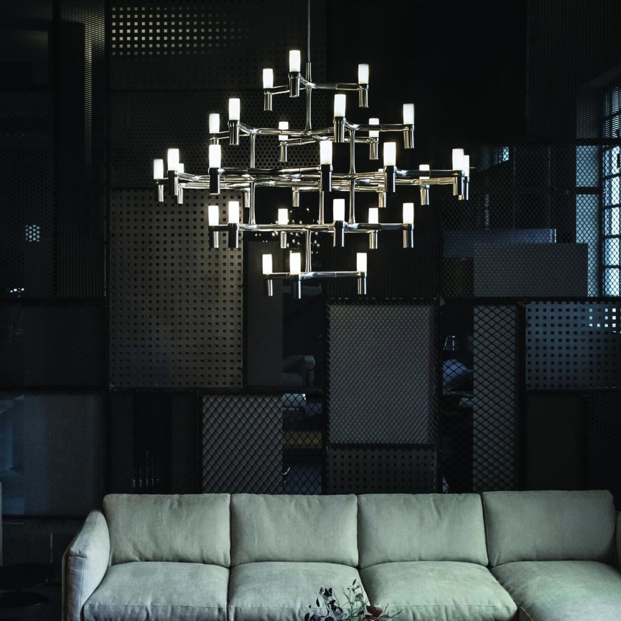 Living Area Chrome Pendant Lamp Collection by Nemo