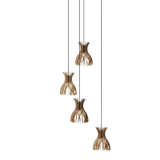 wooden crafted lights. cluster lights 