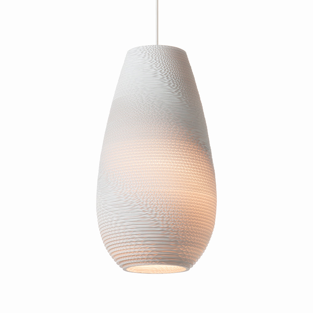 White recycled Sustainable Pendant Light by Scraplight