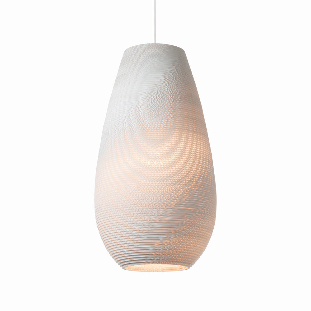 White recycled Sustainable Pendant Light by Scraplight