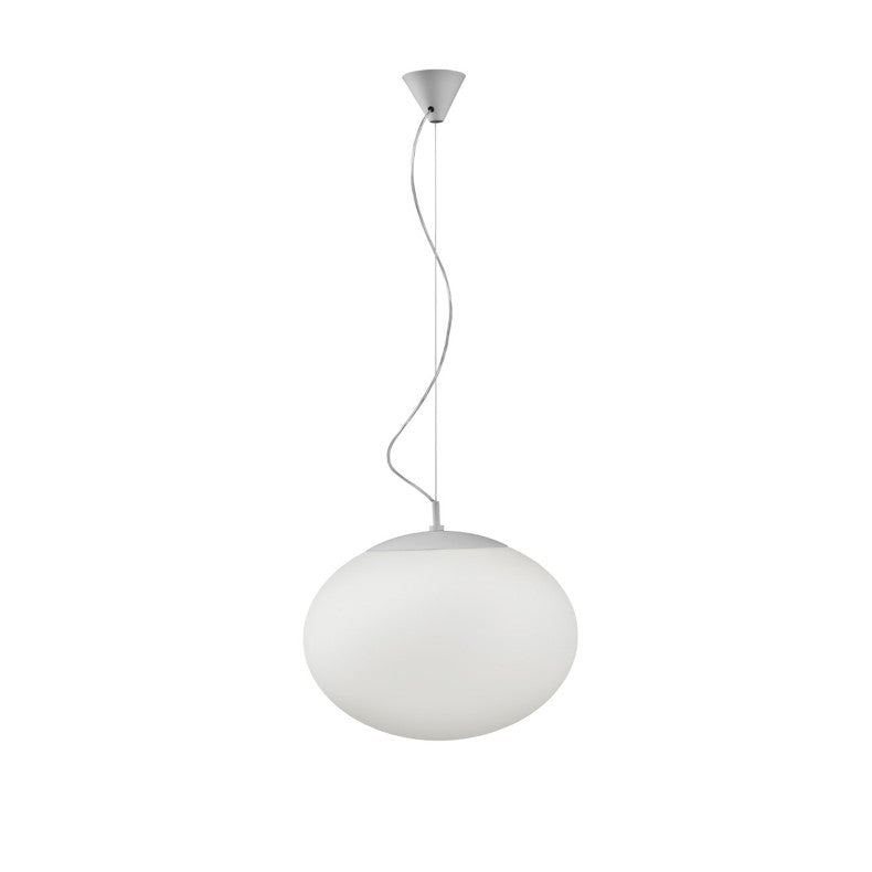 White glass hanging light