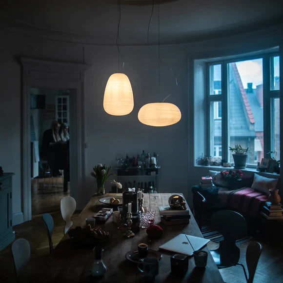 Glass hanging light study room