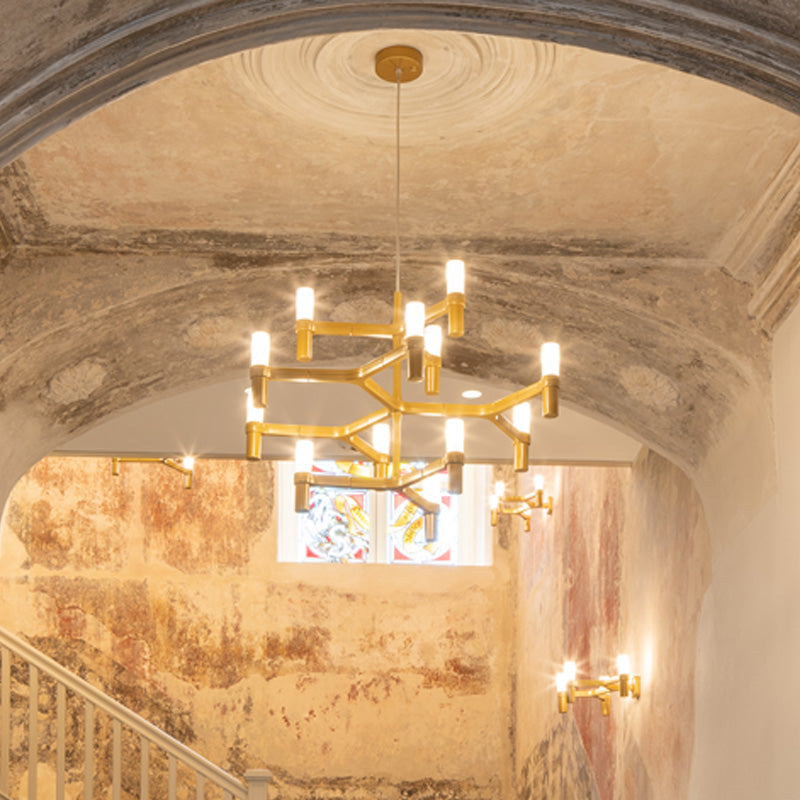 Gold hanging Chandelier for staircase area, Arcade