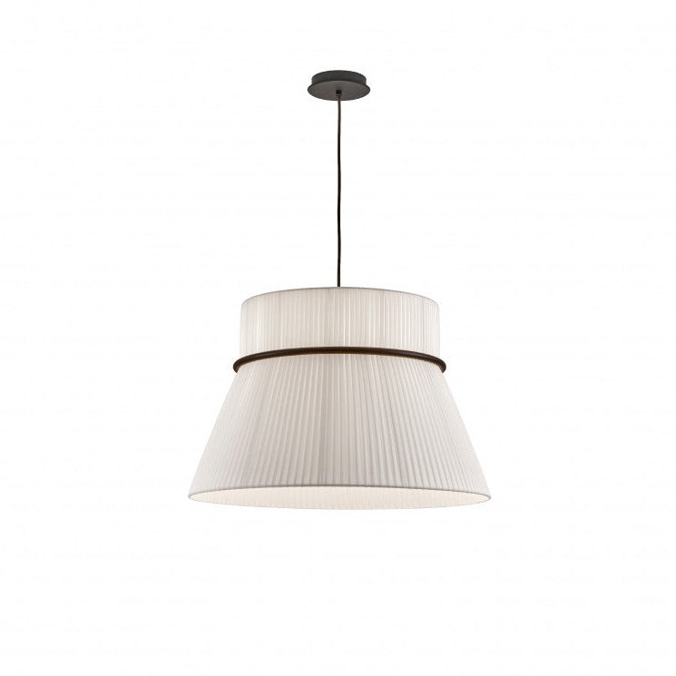 white large fabric light-weight pendant light