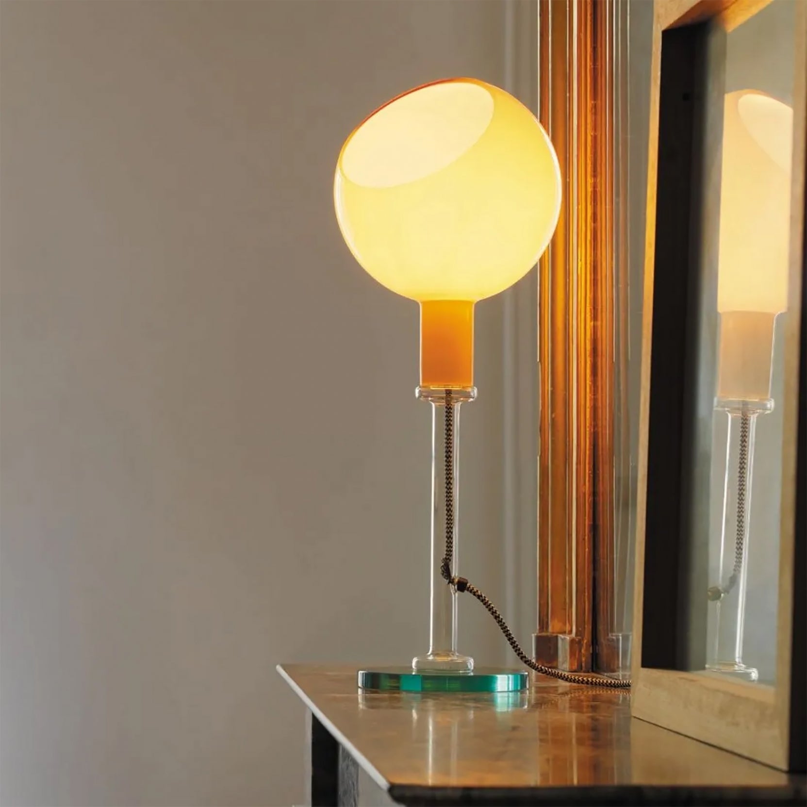 amber Glass tall table lamps Online India, Glass Dressing table light, 