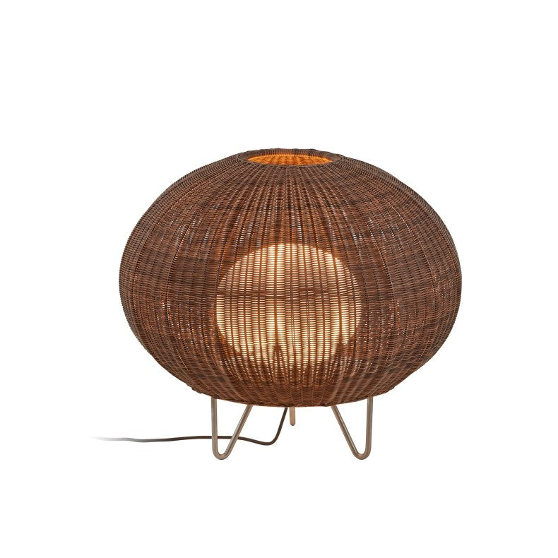 brown wicker rattan outdoor table lamp, brown rattan table lamp outdoor