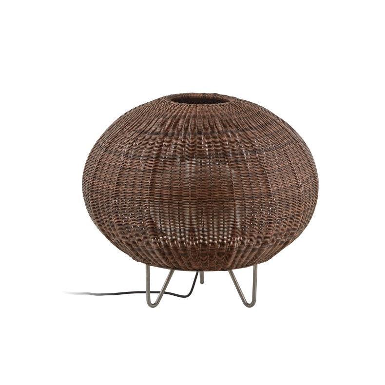 brown wicker rattan outdoor table lamp, brown rattan table lamp outdoor