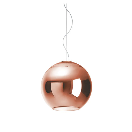 Copper Pendant Sphere lights & lamps, Metallic glossy copper Ball lights, Glass globe lights glossy reflective
