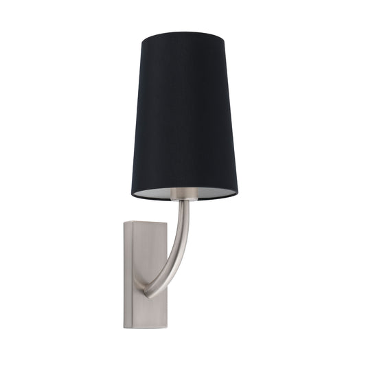 Hotel style bedside wall light, bedroom wall light with shade, bedroom lighting, mood lighting, bedside wall lamps, wall lamps with shade, wall lamps with fabric shades, lighting websites, online lighting stores near me, light shop near me