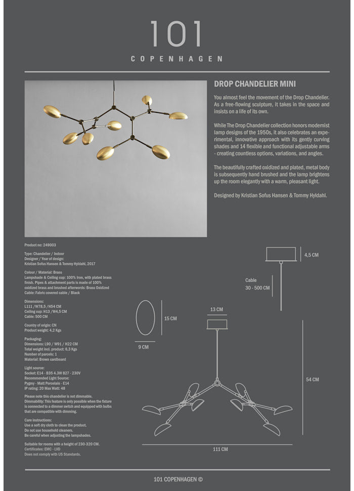 Drop Chandelier Mini by 101 Copenhagen