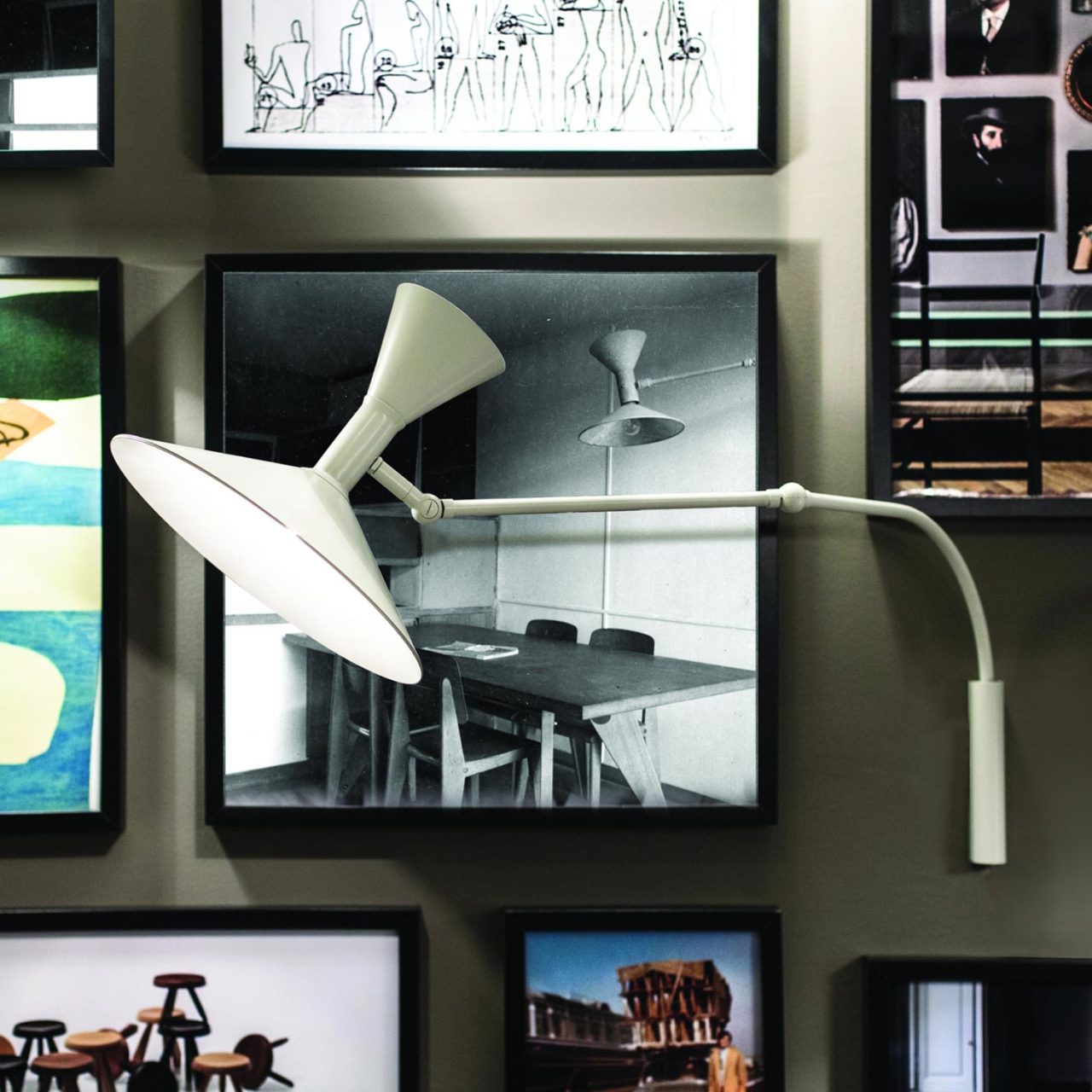 Designer Italian Adjustable wall task light workshop by Nemo