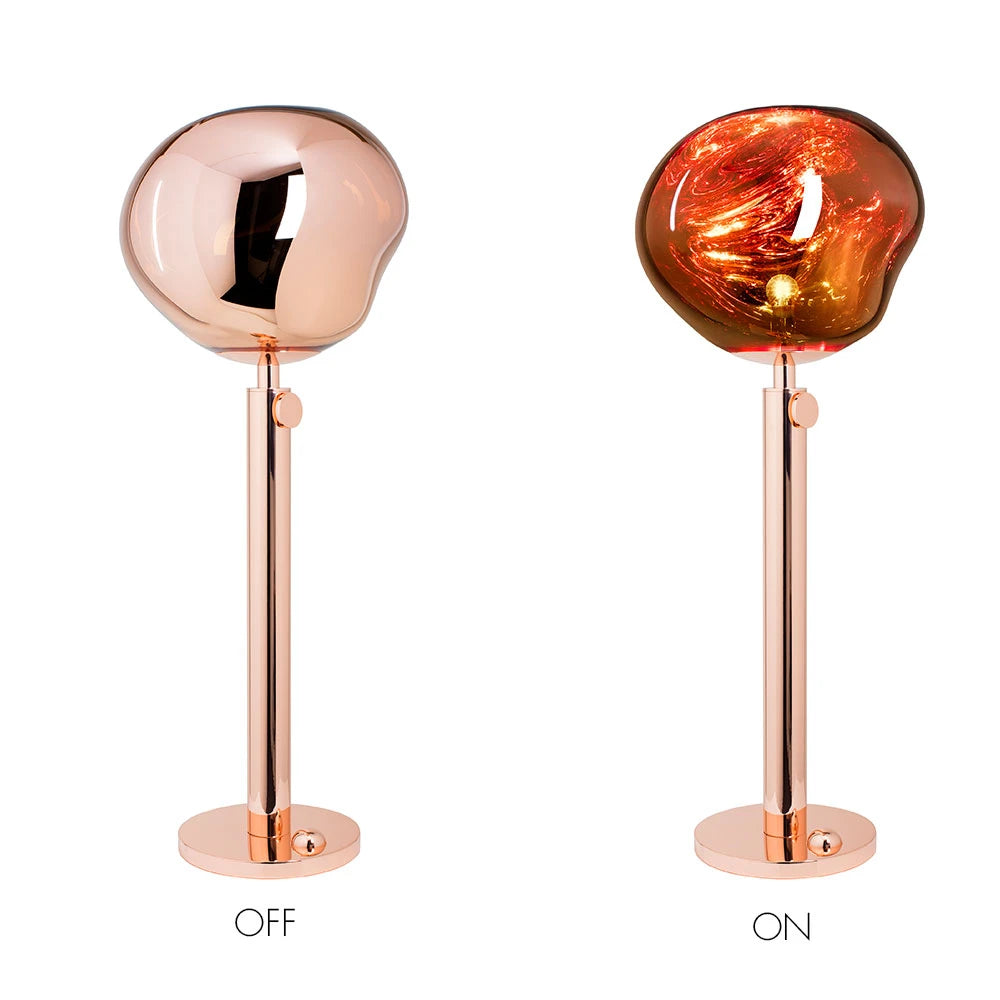 melt copper finish table lamp by Tom Dixon