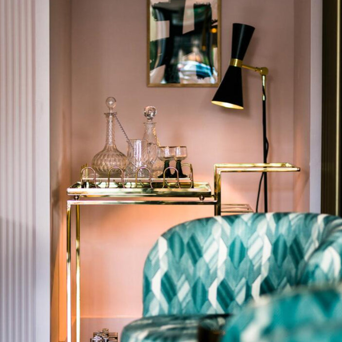 Cairo Floor Lamp by Mullan Lighting featuring a bold dome-inspired shade with elegant brass detailing, ideal for modern and contemporary interiors