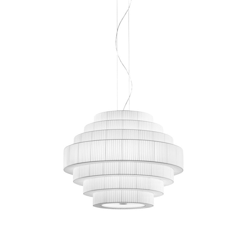 large light-weight ceiling lamp in fabric white