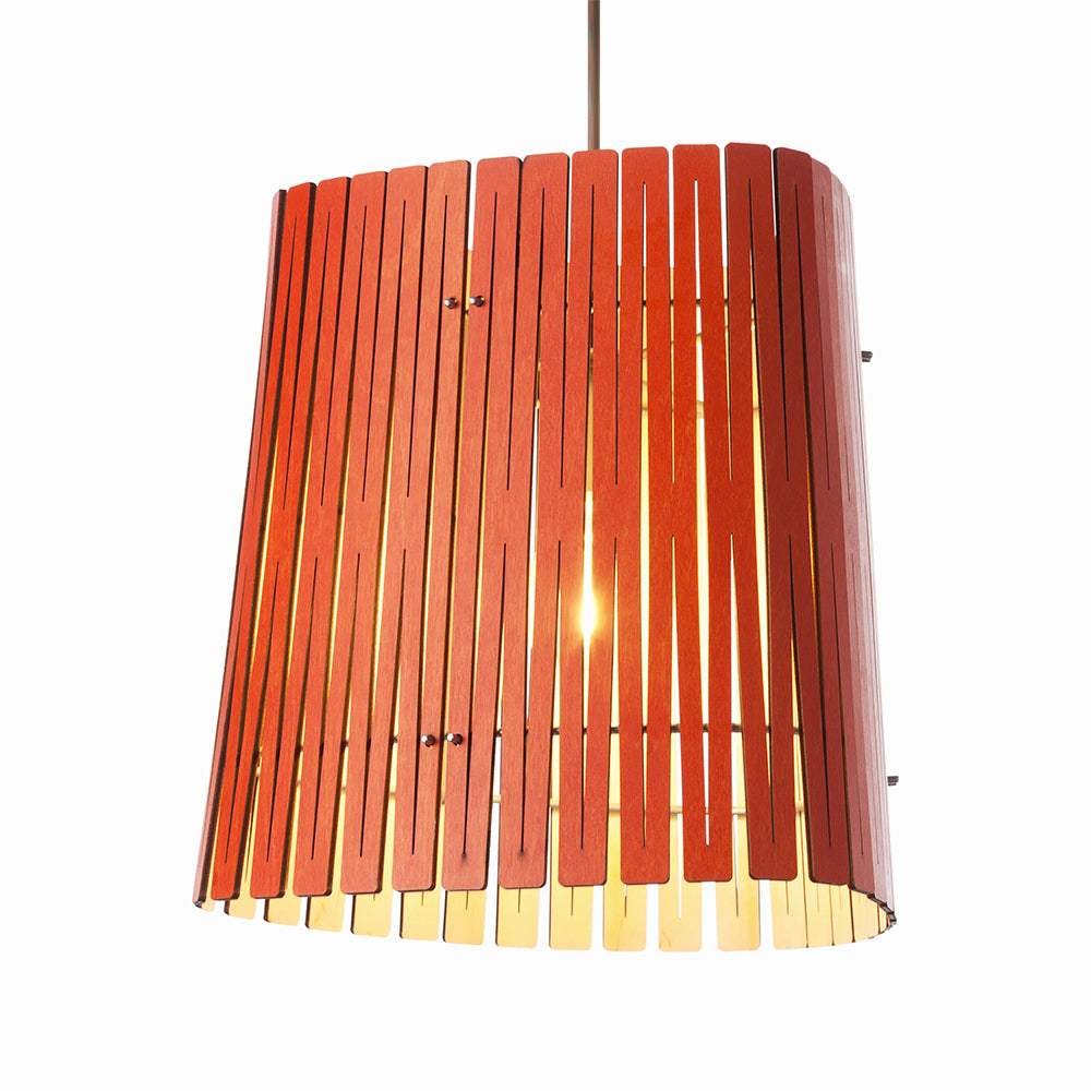 Red wooden white pendant light by Graypants, Netherland