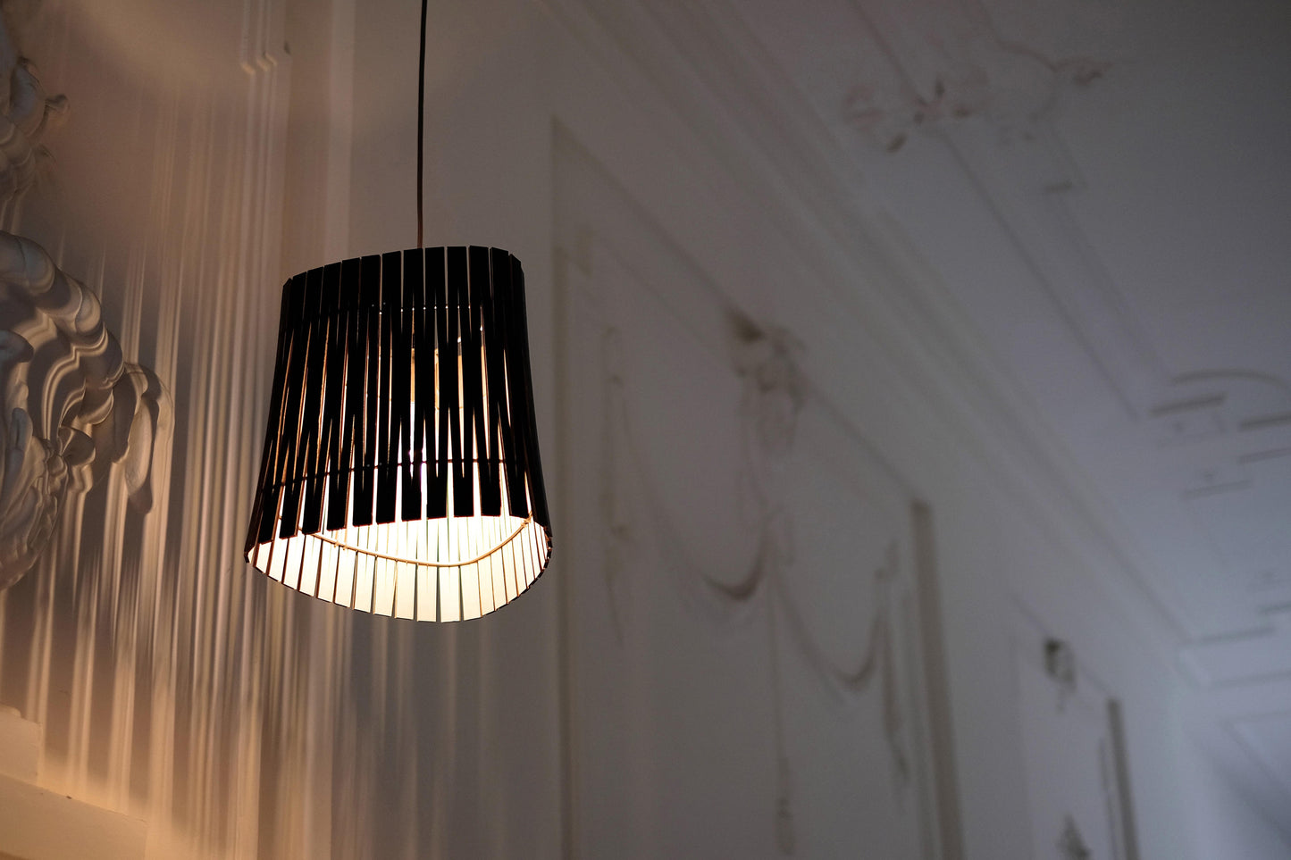 wooden white pendant light by Graypants, Netherland