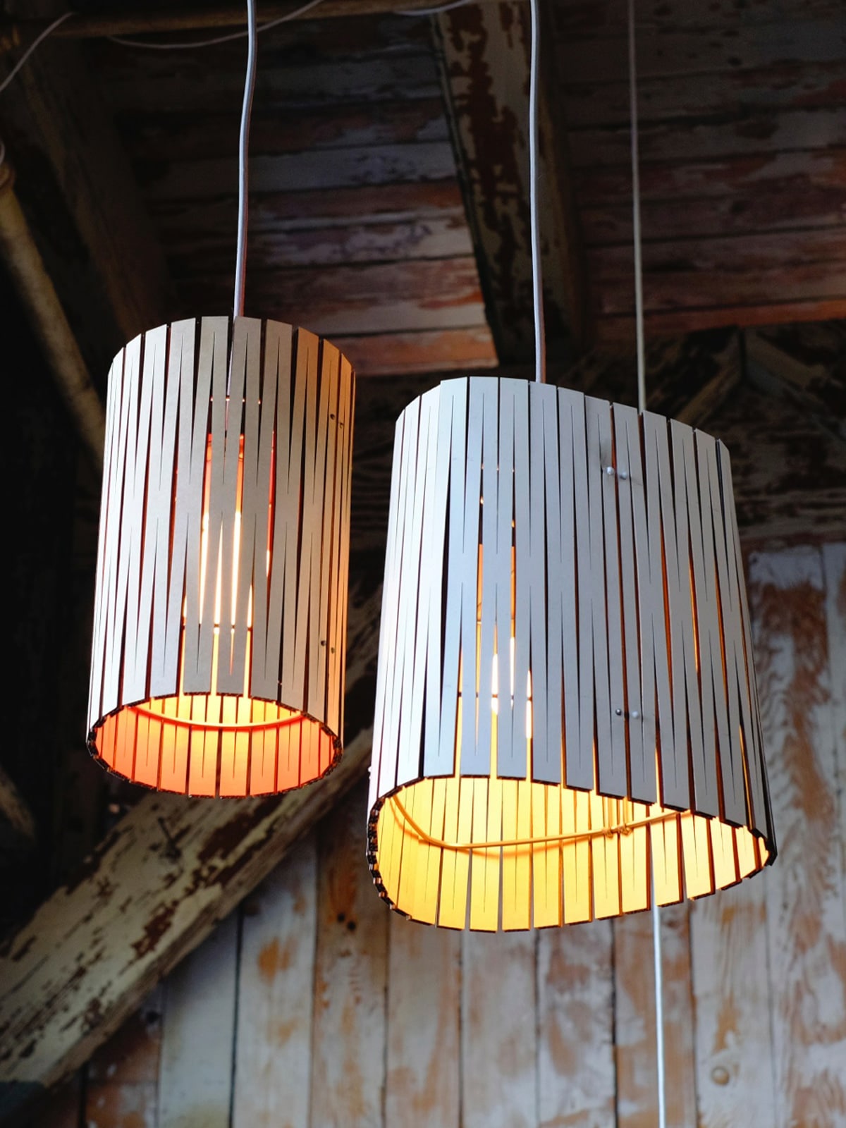 wooden white pendant light by Graypants, Netherland