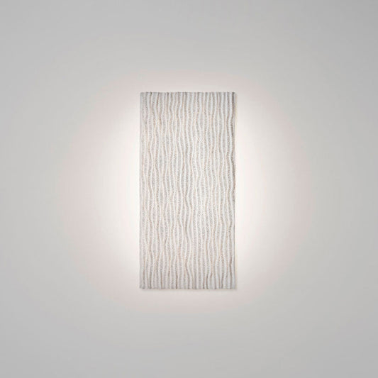 Elegant Planum Wall Lamp with flat geometric form and warm diffused glow, designed by A Emotional Light for contemporary décor.