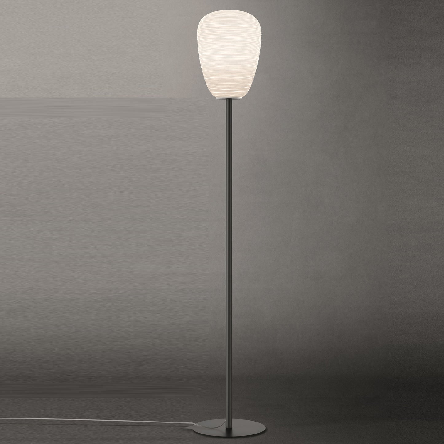 Grey Floor lamp with Engraved glass