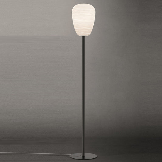 Grey Floor lamp with Engraved glass