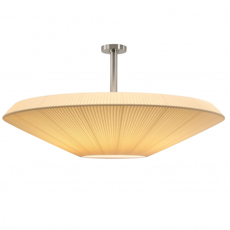 Pleated fabric oriental ceiling lamp